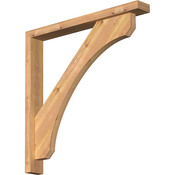 Ekena Millwork Legacy Block Smooth Bracket w/ Offset Brace, Western Red Cedar, 3 1/2"W x 28"D x 28"H BKT0402X28X28LEC05SWR - main